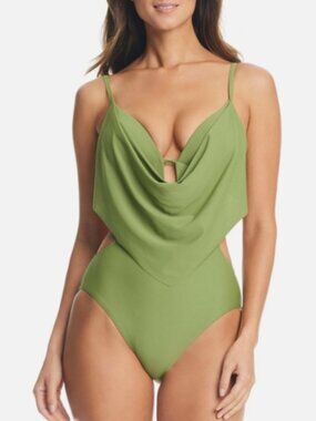 NWT! Bar III Plant Life Draped One Piece Monokini Swimsuit NEW!